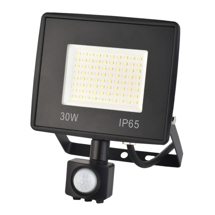 Proiector LED cu senzor de miscare Hoff Noctem Max, 30W, 3900lm, lumina rece 6500K, IP65
