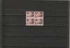 RO 1945 LP 187 MIHAI I VAL 100 LEI BLOC DE 4 TIMBRE EROARE DANTELATURA DR. MNH, Nestampilat