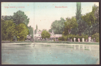 993 - BUZIAS, Timis, Fantana arteziana din Parc - old postcard - used - 1908 foto