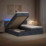 Cumpara ieftin Pat Ottoman cu Saltea si LED Gri inchis 180 x 200 cm Catifea