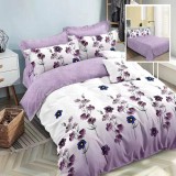 Lenjerie pat dublu,bumbac finet,6 piese,cearceaf normal 220x240cm, cearceaf pilota 200x220cm, 2 fete de perna 50x70, 2 fete de perna 70x70-M228