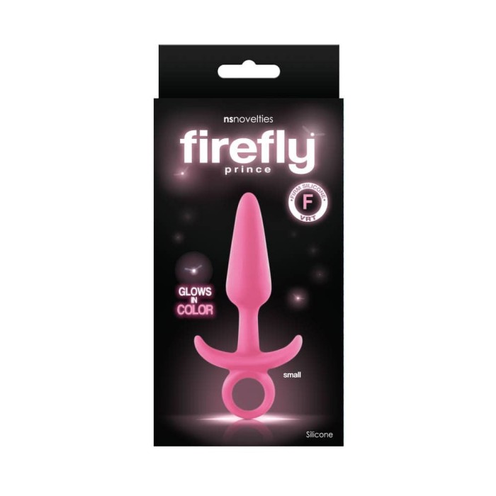 Dop Anal Fosforescent Firefly Prince, Small, Roz, 11 cm