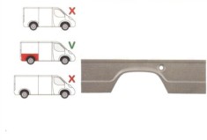 Segment reparatie aripa spate Mercedes 207-410 1977-1995, 1977-1995 Model Long / Lung, parte montare Segment reparatie aripa spate dreapta, 50618412,