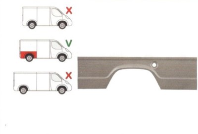 Segment reparatie aripa spate Mercedes 207-410 1977-1995, 1977-1995 Model Long / Lung, parte montare Segment reparatie aripa spate dreapta, 50618412, foto