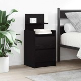 VidaXL Noptiera cu 2 sertare Negru 38x34x80 cm