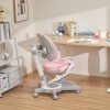 Scaun de birou ergonomic Partille roz pentru copii, reglabil inaltime si adancime, cu spatar si cotiere confortabile