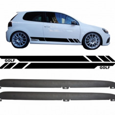 Praguri Laterale VW Golf VI Golf 6 (2008-2014) GTI Design cu Stickere Laterale Negre Performance AutoTuning