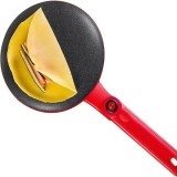 Tigaie electrica pentru clatite, diamentru de 20 cm, putere 700W, suprafata de gatire antiaderenta, cu picioruse antialunecare, rosu/negru