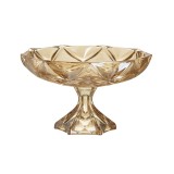 Cumpara ieftin Platou servire cu picior din sticla Amber 32,5 cm x 20 cm, Inart