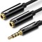 CABLU audio Ugreen, &quot;AV141&quot; stereo 3.5 mm jack (T) la 2 x 3.5 mm jack (M), 0.20 m, conectori auriti, negru &quot;30620&quot; (timbru verde 0.18 lei) - 695730383