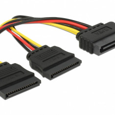 Cablu alimentare SATA la 2 x SATA 15 cm, Delock 60105