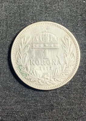 Moneda 1 coroana 1912 Austro Ungaria argint foto