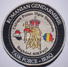 5.539 ROMANIA ECUSON MILITAR ROMANIAN GENDARMERIE TASK FORCE IRAQ IRAK BAGDAD foto