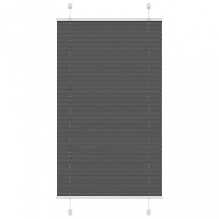 vidaXL Jaluzea plisată negru 75x150 cm Lățime țesătură 74,4cm poliester