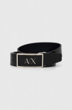 Armani Exchange curea de piele barbati, culoarea negru