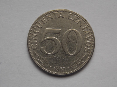 50 CENTAVOS 1967 BOLIVIA foto