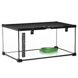 PawHut Terariu &Icirc;nălțat pentru Reptile cu &Icirc;ncuietoare și Ușă pentru Hrănire, 50x30x25 cm, Negru | Aosom Romania
