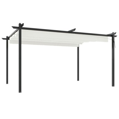 Pavilion gradina, acoperis retractabil, crem, 4x3 m foto