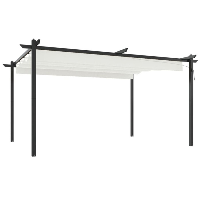 Pavilion gradina, acoperis retractabil, crem, 4x3 m