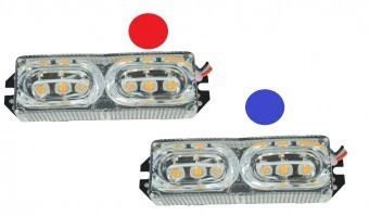 Set stroboscoape LED cu doua jocuri de lumini si 6 led Rosu-Albastru foto