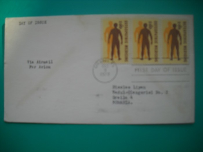 HOPCT PLIC S FDC NR 772 Medicina Osteopatica 1972 -SUA -CIRCULAT