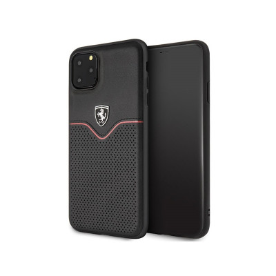 Husa Piele - TPU Ferrari pentru Apple iPhone 11 Pro Max, Off Track Victory, Neagra FEOVEHCN65BK foto