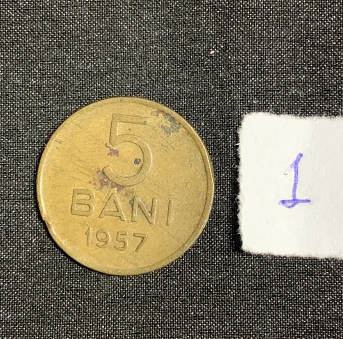 Moneda 5 bani 1957 RPR