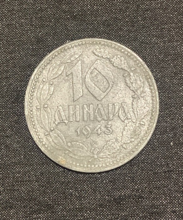 Moneda 10 dinari 1943 Iugoslavia