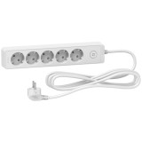Prelungitor 5x2P+E +intrerupator cablu 3m alb Schneider ST9453W