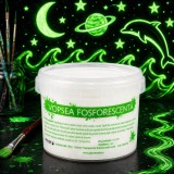 Vopsea glow in the dark fosforescenta, luminescenta, transparenta care lumineaza verde - 100 g