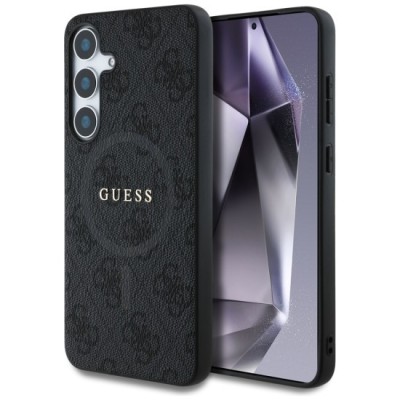 Husa pentru Samsung Galaxy S25 - Guess 4G Ring Classic Logo MagSafe (GUHMS25SG4GFRK) - Black foto