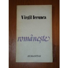 ROMANESTE de VIRGIL IERUNCA,BUC.1991