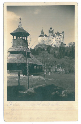 798 - Brasov, BRAN Castle, Romania - old postcard, real PHOTO - used - 1935 foto