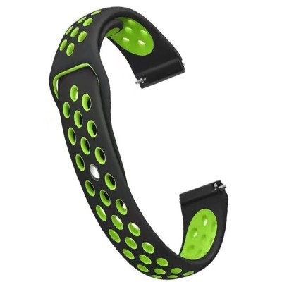 Curea silicon, compatibila Samsung Galaxy Watch3 40mm, telescoape Quick Release, Negru/Verde foto
