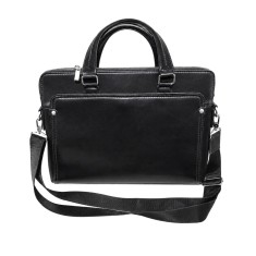 Geanta Laptop Business 14 Inch, Servieta Office Slim din Piele Ecologica, Compartiment Laptop, Buzunar Magnetic, Curea Umar, 38x28x5 cm, Negru, Magrot
