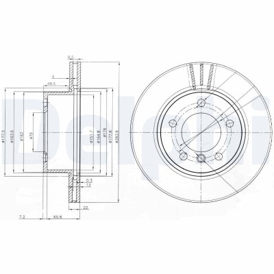 DELPHI BG3899C Disc frana foto