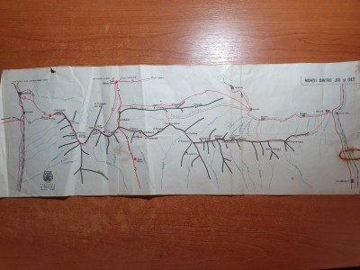harta muntii dintre olt si jiu - din anul 1960 foto
