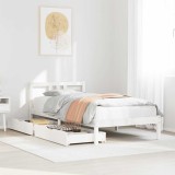 Cumpara ieftin Cadru pat fără saltea, alb, 100x200 cm, lemn masiv pin