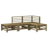 Cumpara ieftin Set mobilier relaxare de gradina, 4 piese, lemn de pin tratat