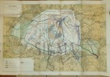 HARTA PARIS , PLAN GENERAL DES CONDUITES D &#039; ALIMENTATION DES RESERVOIRS DE LA VILLE , 75 X 110 CM