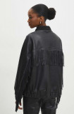 Answear Lab geaca bomber femei, culoarea negru, de tranzitie, oversize