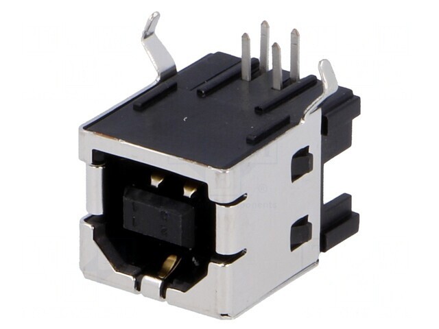 Soclu USB B THT unghi 90&deg; aurit