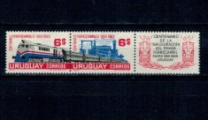 Uruguay 1969 - Trenuri, cai ferate, serie neuzata