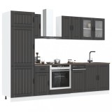 VidaXL Set dulap de bucătărie 8 piese &bdquo;Kalmar&rdquo; lemn negru prelucrat