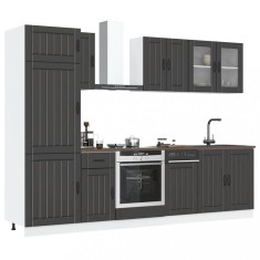 vidaXL Set dulap de bucătărie 8 piese &bdquo;Kalmar&rdquo; lemn negru prelucrat
