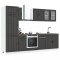 Set dulap de bucătărie 8 piese &bdquo;Kalmar&rdquo; lemn negru prelucrat