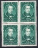 AUSTRIA 1951 - ANIVERSARARE , COMPOZITORI , J. LANNER , BLOC DE 4 NESTAMPILAT