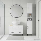 Cumpara ieftin Set de dulapuri pentru baie, 2 piese HAARLEM Alb foarte lucios