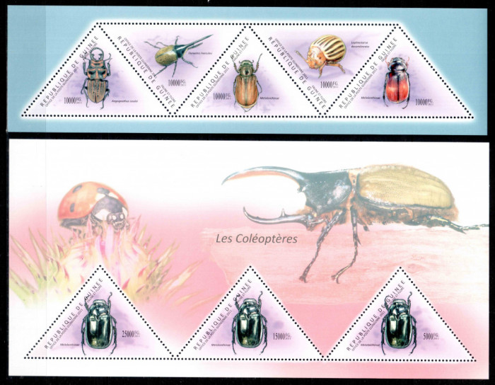 Guineea Guinea 2011, Mi #8554-8558 + Bl 1981, insecte, gandaci, MNH, cota 38 &euro;!