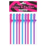 Set 9 paie de baut Lovetoy in forma de penis roz-albastru-mov